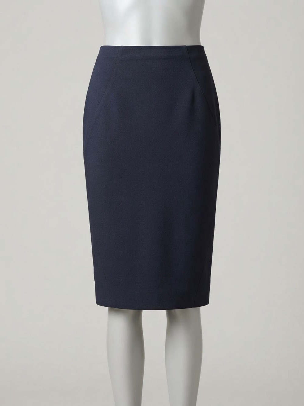 Ann Taylor Size 2 Navy Blue Silk Stretch Pencil Skirt Knee Length NWT